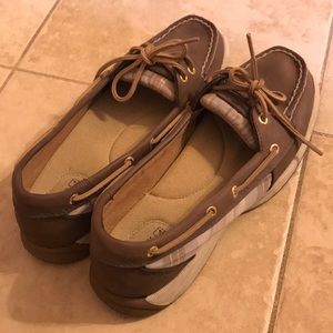 Sperry Topsiders plaid brown